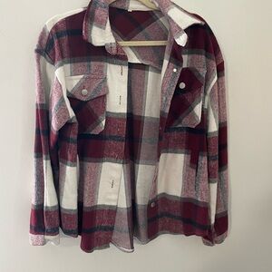 Plaid Red and White Women's Hoodie